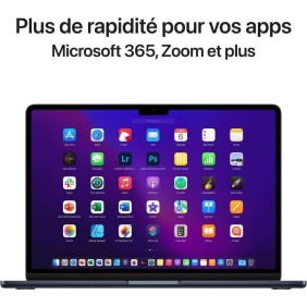 Apple - 13,6 MacBook Air M2 - RAM 8Go - Stockage 256Go - Minuit - AZERTY