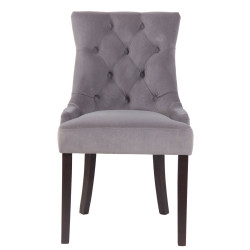 Chaise de salle à manger Aberdeen, velours, gris antique