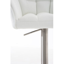 Lot de 2 tabourets de bar Damaso simili cuir acier inoxydable blanc