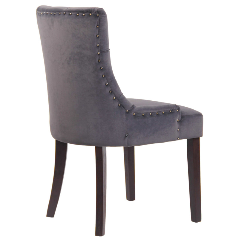 Chaise de salle à manger Aberdeen en velours gris foncé antique