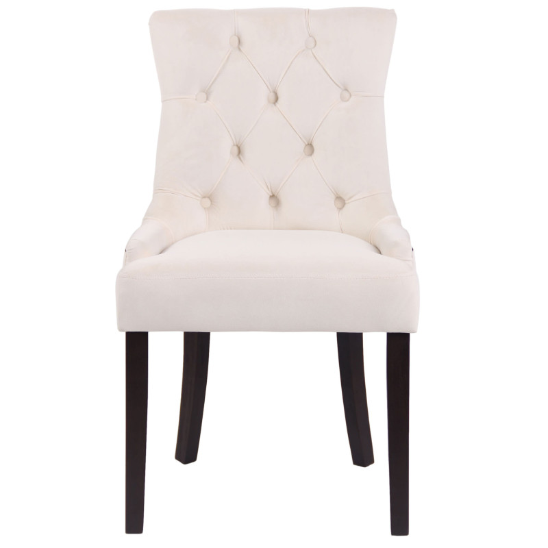 Chaise de salle à manger Aberdeen, velours, crème antique