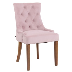 Chaise de salle à manger en velours Aberdeen rose clair antique