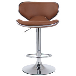 Tabouret de bar Las Vegas V2 chromé marron clair