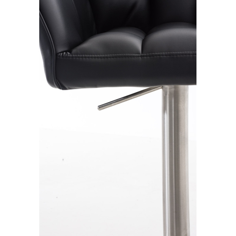 Lot de 2 tabourets de bar Damaso simili cuir acier inoxydable noir