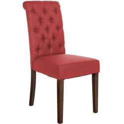 Chaise de salle à manger Lisburn en tissu rouge