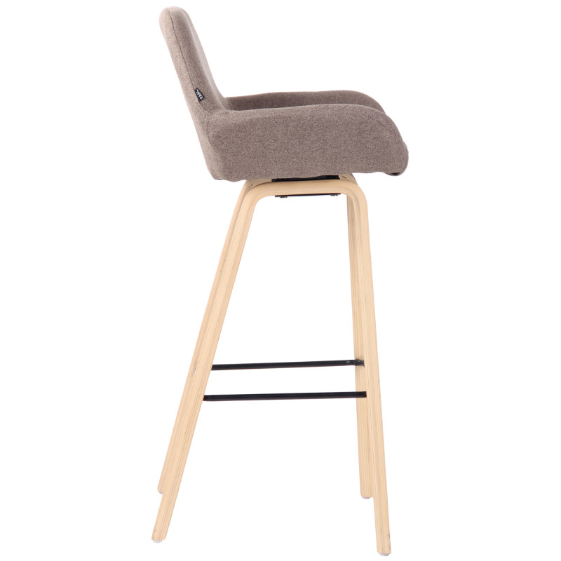 Tabouret de bar Newnan, 4 pieds, structure en chêne naturel taupe