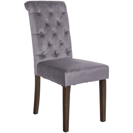 Chaise de salle à manger Lisburn en velours gris foncé
