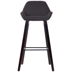 Tabouret de bar Newnan, 4 pieds en tissu, structure en noyer (chêne) noir