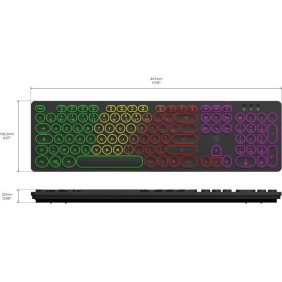 Clavier filaire RGB - MOBILITY LAB - ML306858 - AZERTY - Touches rondes - Noir