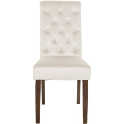 Chaise de salle à manger Lisburn, velours, crème