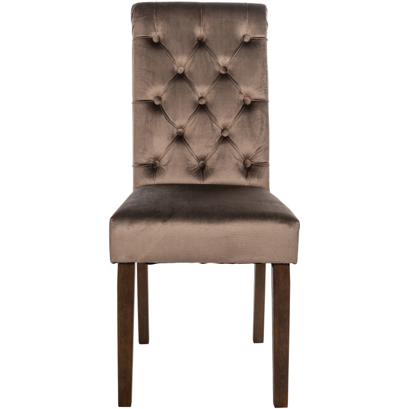 Chaise de salle à manger Lisburn, velours marron