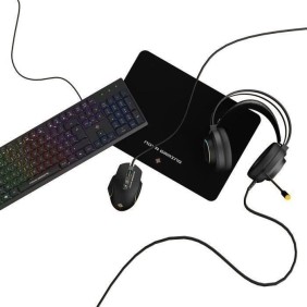 Pack gaming 4 en 1 RGB - MOBILITY - Aquila - Clavier + Casque + Souris + Tapis