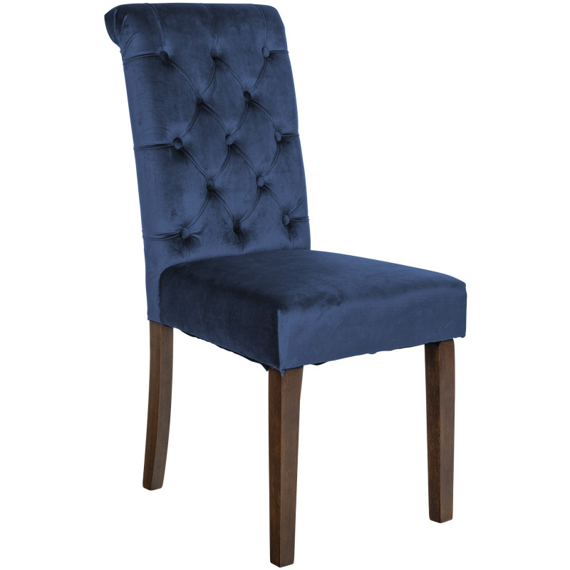Chaise de salle à manger Lisburn en velours bleu