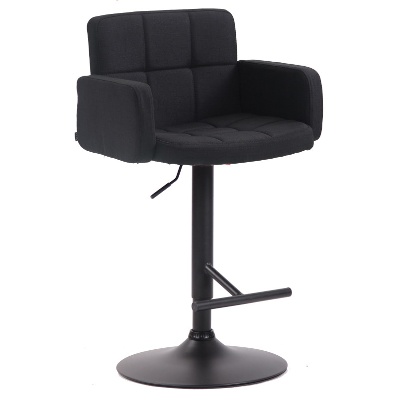 Tabouret de bar Los Angeles, tissu noir