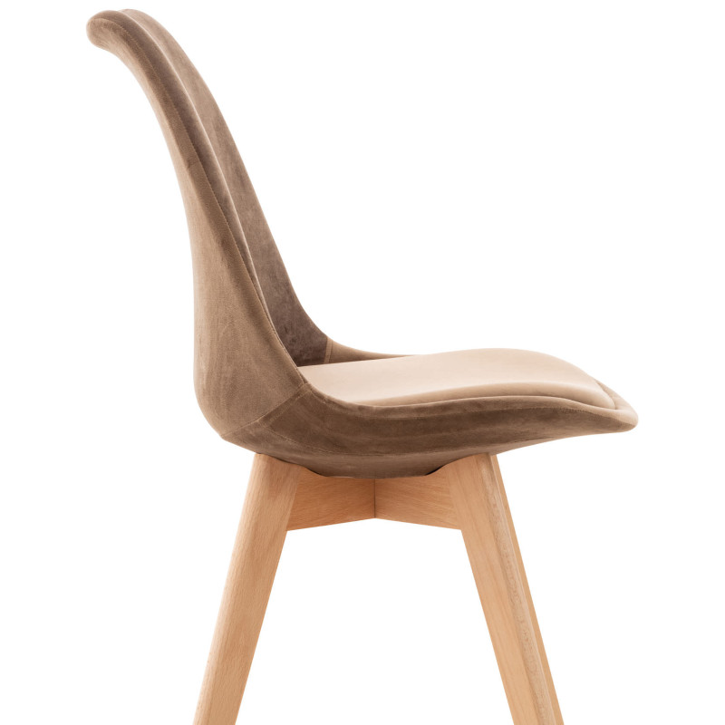 Chaise Linares en velours marron