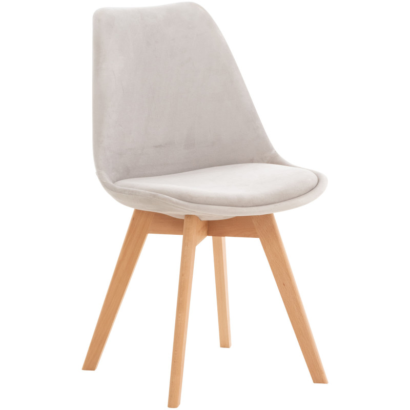 Chaise Linares velours gris clair
