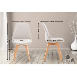 Chaise Linares velours gris clair