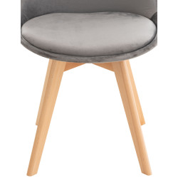 Fauteuil Linares, velours gris