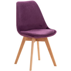 Fauteuil Linares, velours, violet