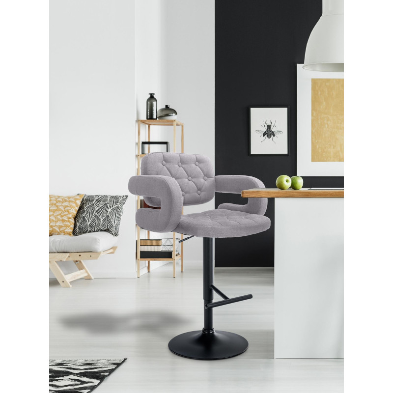 Tabouret de bar Dublin FABRIC gris