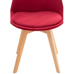 Fauteuil Linares, velours, rouge