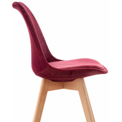 Fauteuil Linares, velours, bordeaux