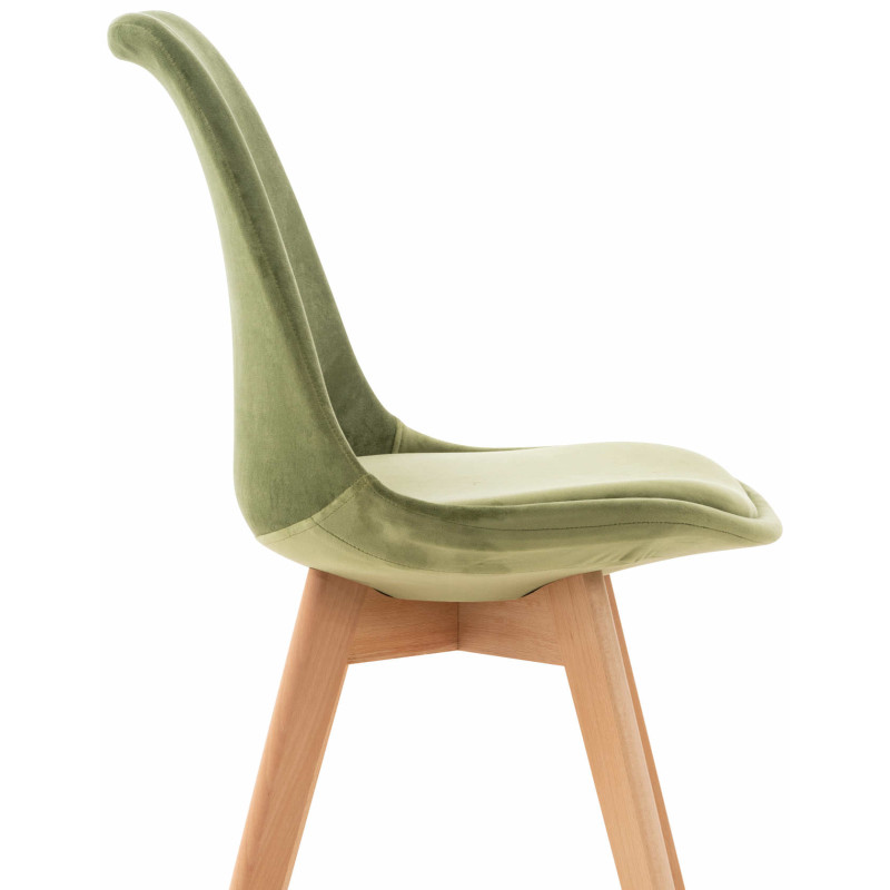 Chaise Linares en velours vert clair