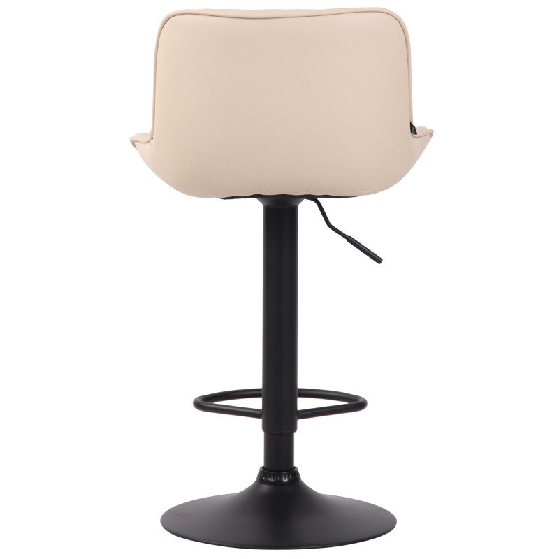 Tabouret de bar Lentini, simili cuir crème
