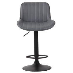 Tabouret de bar Lentini, simili cuir gris