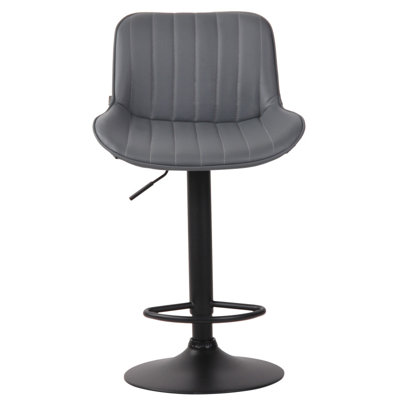 Tabouret de bar Lentini, simili cuir gris