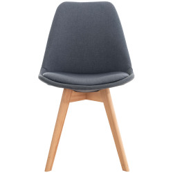 Lot de 4 chaises Linares en tissu gris foncé