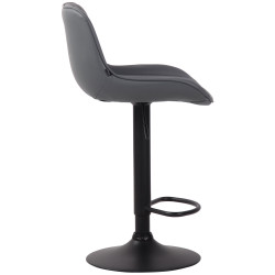 Tabouret de bar Lentini, simili cuir gris