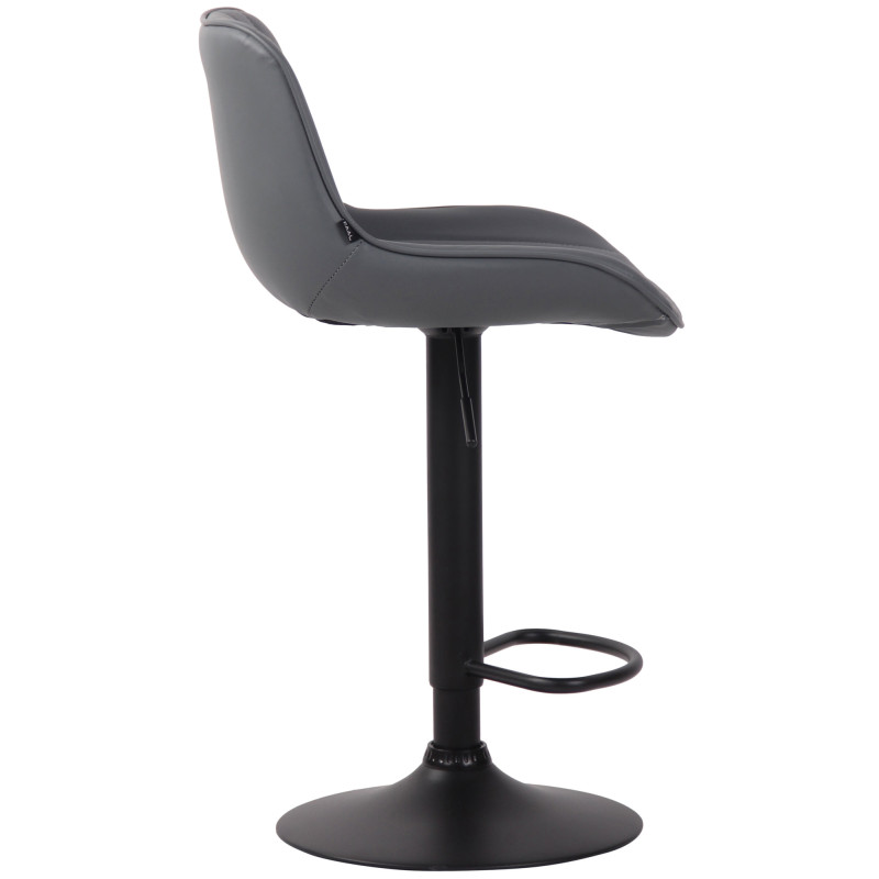 Tabouret de bar Lentini, simili cuir gris