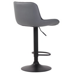 Tabouret de bar Lentini, simili cuir gris