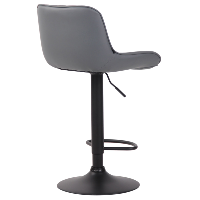 Tabouret de bar Lentini, simili cuir gris