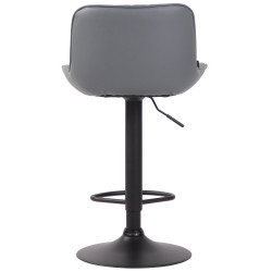 Tabouret de bar Lentini, simili cuir gris