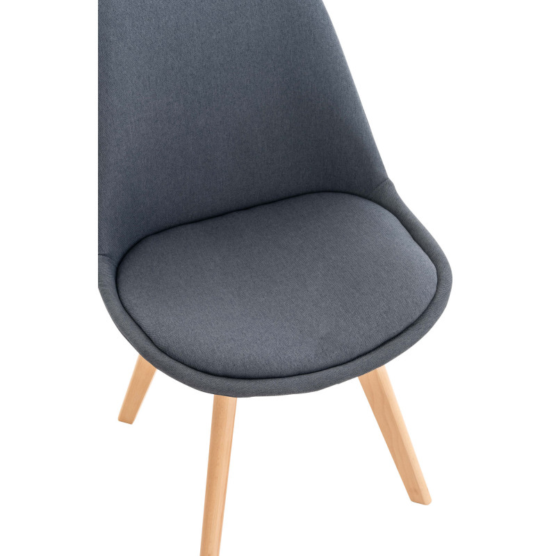 Lot de 4 chaises Linares en tissu gris foncé
