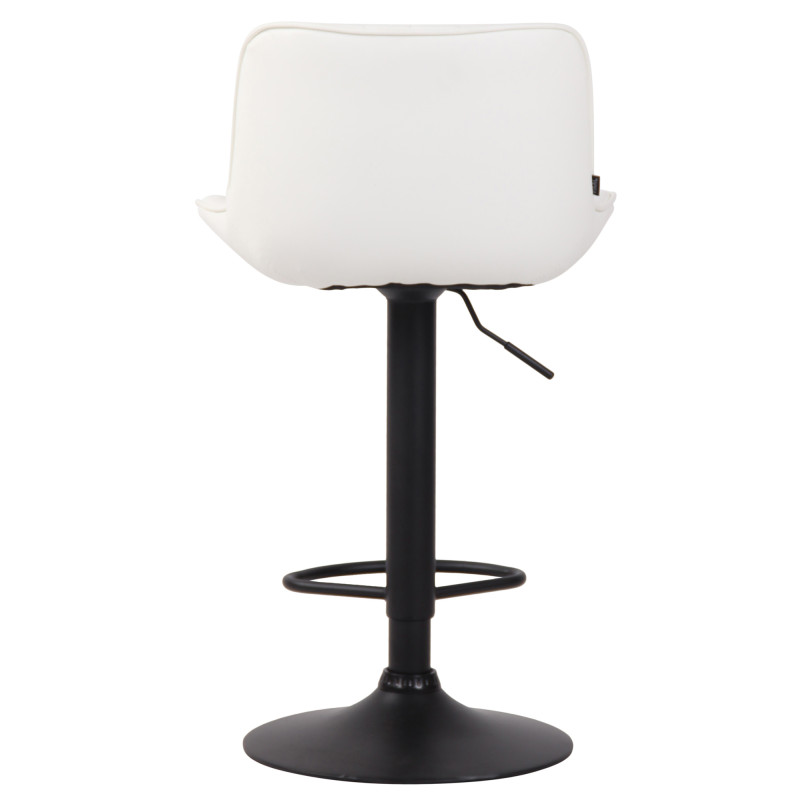 Tabouret de bar Lentini, simili cuir blanc