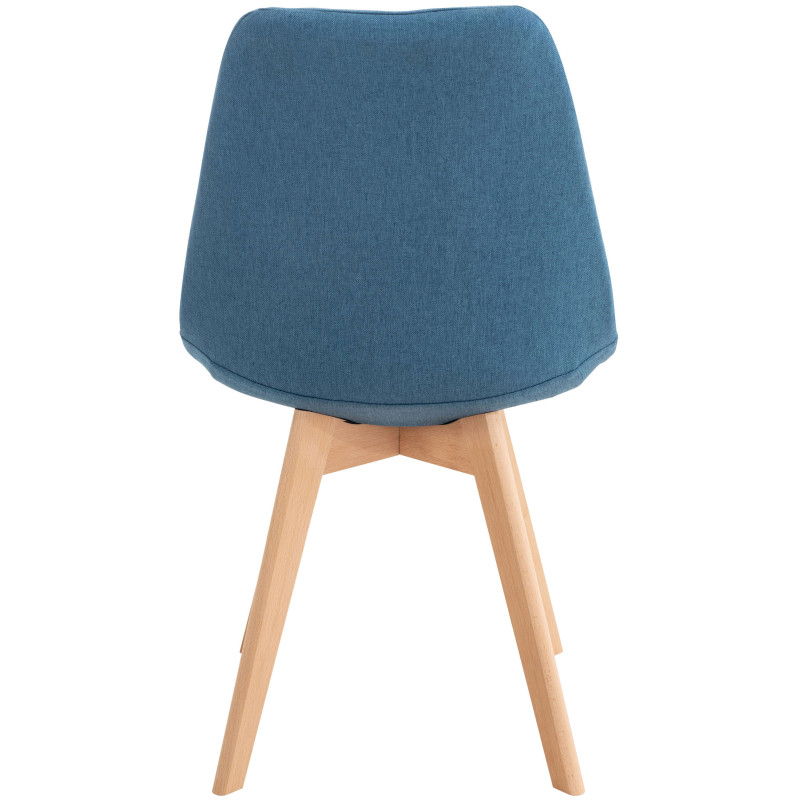 Ensemble de 4 chaises Linares en tissu bleu