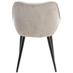 Fauteuil Tanna, velours gris