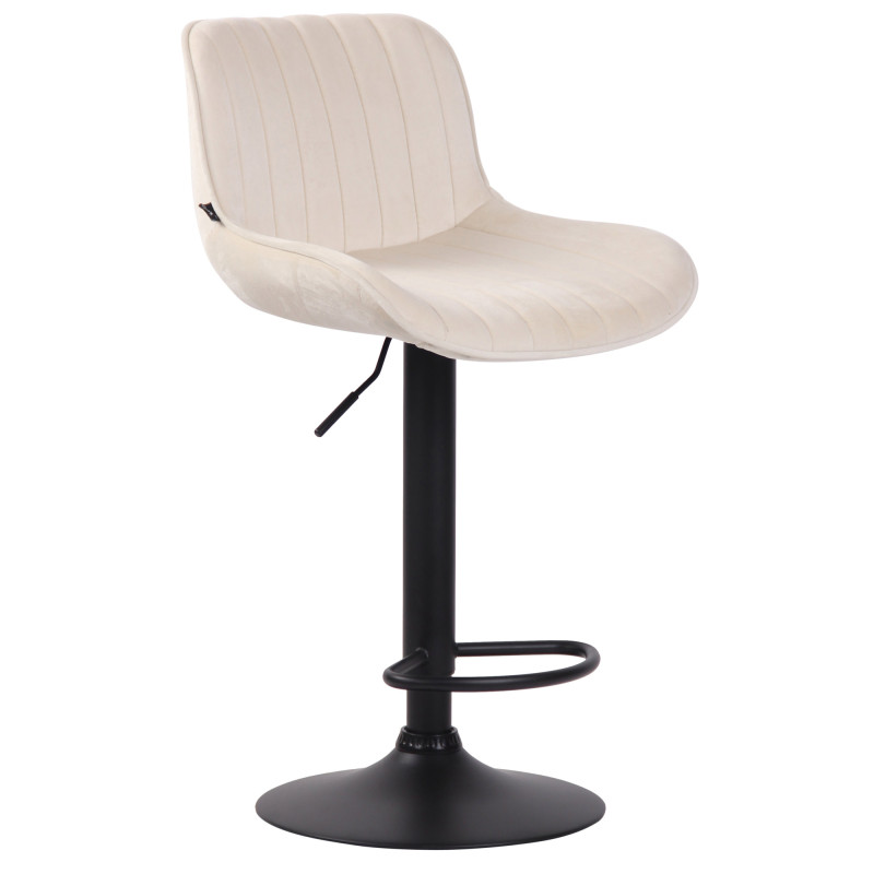 Tabouret de bar Lentini en velours crème