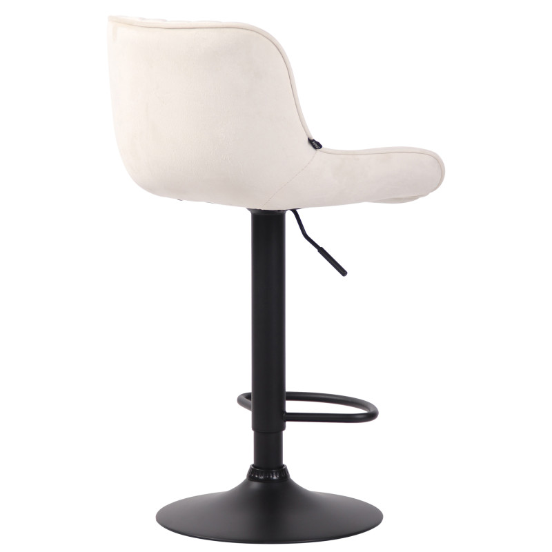 Tabouret de bar Lentini en velours crème
