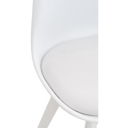 Lot de 4 chaises en plastique Linares, blanc/blanc