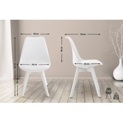Lot de 4 chaises en plastique Linares, blanc/blanc