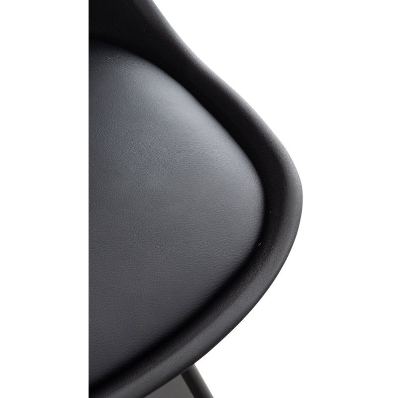 Lot de 4 chaises en plastique Linares, noir/noir