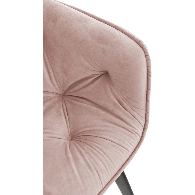 Chaise Tanna en velours rose