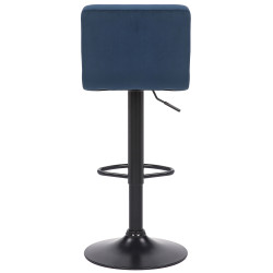 Lot de 2 tabourets de bar en velours Feni bleu
