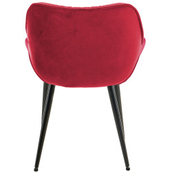 Chaise Tanna en velours rouge