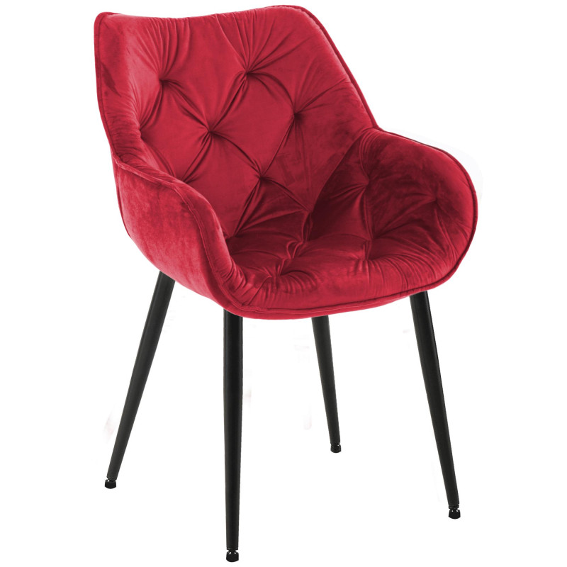 Chaise Tanna en velours rouge