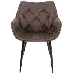 Chaise Tanna en velours marron